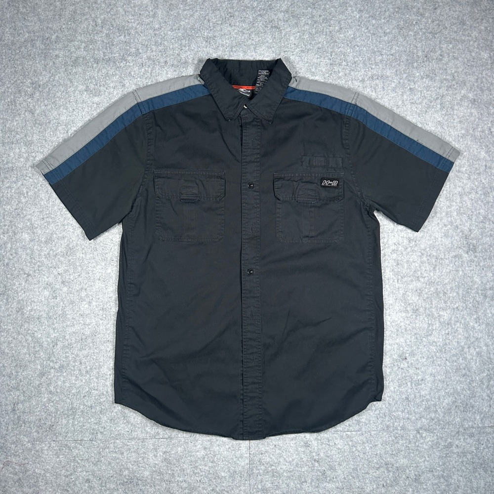 Harley Davidson performence Shirt Mens Medium Black HD emblem Biker Work